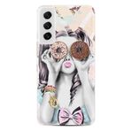 kilifland Samsung Galaxy S21 Fe ile Uyumlu Kılıf Resimli Desenli Baskılı Silikon ile Uyumlu Kılıf Donut Girl 1408