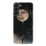 Kılıfland Samsung Galaxy S22 Plus Uyumlu Silikon Kılıf, Resimli Desenli Baskılı, Ay Balonu Temalı, Siyah