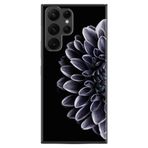 Kılıfland Samsung Galaxy S22 Ultra ile Uyumlu Silikon Kılıf, Çiçek Desen, Siyah