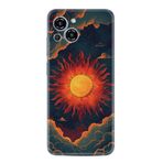 Kılıfland Samsung Galaxy S23 Pro Max ile Uyumlu Kılıf, Boutique Baskılı, Güneş Tasarımı, Koyu Mavi