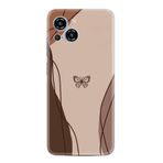 Kılıfland Samsung Galaxy S23 Pro Max ile Uyumlu Kılıf, Boutique Baskılı, Kahve Kelebek Desen