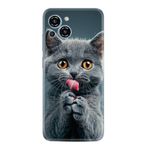 Kılıfland Samsung Galaxy S23 Pro Max ile Uyumlu Kılıf, Boutique Baskılı, Komik Kedi Desenli