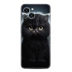 Kılıfland Samsung Galaxy S23 Pro Max ile Uyumlu Kılıf, Boutique Baskılı, Tombul Kedi Desenli, Siyah