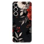 Kılıfland Samsung Galaxy S24 FE ile Uyumlu Kılıf, Boutique Baskılı, Çiçek Desenli, Siyah
