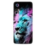Kılıfland TCL 30 ile Uyumlu Silikon Kılıf, Excode Desen, Pink Blue Leon, Özel Seri