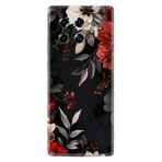 Kılıfland Tecno Spark 20 Pro Plus Kılıf, Boutique Baskılı, Çiçek Desenli, Siyah