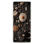 Kılıfland Tecno Spark 20 Pro Plus Kılıf, Boutique Baskılı, Kahve Çiçek Desenli, Siyah