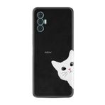 Kılıfland Tecno Spark 8 Pro ile Uyumlu Kılıf, Resimli Desenli Silikon, Platinium Series, Çılgın Kedi, Siyah