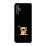 Kılıfland Tecno Spark 8 Pro ile Uyumlu Kılıf, Silikon, Platinium Series, Uyuyan Köpek Desenli, Siyah