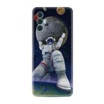 Kılıfland Tecno Spark 8 Pro ile Uyumlu Silikon Kılıf, Astronot ve Dünya Deseni, Siyah