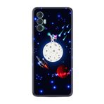 Kılıfland Tecno Spark 8 Pro ile Uyumlu Silikon Kılıf, Ay ve Astronot Desen, Siyah