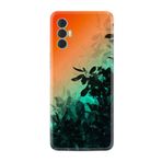 Kılıfland Tecno Spark 8 Pro ile Uyumlu Silikon Kılıf, Çiçek Deseni, Turuncu-Yeşil Gradient