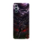 Kılıfland Tecno Spark 8 Pro ile Uyumlu Silikon Kılıf, Dark Deer Desen, Siyah