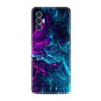 Kılıfland Tecno Spark 8 Pro ile Uyumlu Silikon Kılıf, Desen Özel Seri Explosive, Mavi-Mor