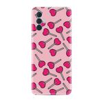 Kılıfland Tecno Spark 8 Pro ile Uyumlu Silikon Kılıf, Desenli Baskılı, Heart Lollipop, Pembe