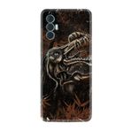 Kılıfland Tecno Spark 8 Pro ile Uyumlu Silikon Kılıf, Jurassic Desen, Siyah