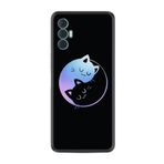 Kılıfland Tecno Spark 8 Pro ile Uyumlu Silikon Kılıf, Love Cats Tasarım, Siyah