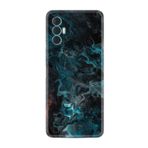 Kılıfland Tecno Spark 8 Pro ile Uyumlu Silikon Kılıf, Renkli Abstract Desenli, Siyah-Turkuaz