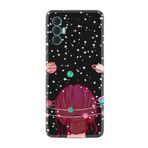 Kılıfland Tecno Spark 8 Pro ile Uyumlu Silikon Kılıf, Resimli Desenli Baskılı, Space Woman, Siyah