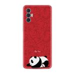 Kılıfland Tecno Spark 8 Pro ile Uyumlu Silikon Kılıf, Resimli Desenli, Platinium Series, Sleeping Panda, Kırmızı