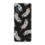 Kılıfland Tecno Spark 8 Pro ile Uyumlu Silikon Kılıf, Sevimli Kedicikler Deseni, Siyah