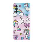 Kılıfland Tecno Spark 8 Pro ile Uyumlu Silikon Kılıf, Unicorn Desen, Renkli