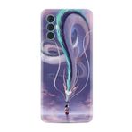 Kılıfland Tecno Spark 8 Pro Uyumlu Silikon Kılıf, Desen Özel Seri, Kız ve Ejderha, Mor