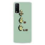 Kılıfland Vivo Y20 ile Uyumlu Desenli Silikon Kılıf, Şeffaf, Avokado Baskılı