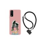 kilifland Vivo Y20 ile Uyumlu Kılıf Desenli Silikon Boyun Askılı Dog And Girl 1359