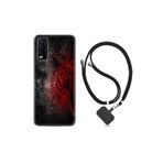 kilifland Vivo Y20 ile Uyumlu Kılıf Silikon Desen Boyun Askılı Color Wolf 1704