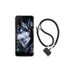kilifland Vivo Y20 ile Uyumlu Kılıf Silikon Desen Boyun Askılı Dog Eyes 1761