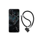 kilifland Vivo Y20 ile Uyumlu Kılıf Silikon Desen Boyun Askılı Foid Green 1643