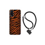 kilifland Vivo Y20 ile Uyumlu Kılıf Silikon Desen Boyun Askılı Leopar Yeni 1676