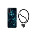 kilifland Vivo Y20 ile Uyumlu Kılıf Silikon Desen Boyun Askılı Mistik Çiçekler 1650