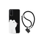 kilifland Vivo Y20 ile Uyumlu Kılıf Silikon Desen Boyun Askılı Panda Sevimli 1738