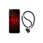 kilifland Vivo Y20 ile Uyumlu Kılıf Silikon Desen Boyun Askılı Virus 1654