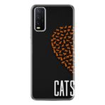 Kılıfland Vivo Y20 ile Uyumlu Silikon Kılıf, Desen Exclusive Cats, Siyah