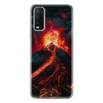 Kılıfland Vivo Y20 ile Uyumlu Silikon Kılıf, Desen Exclusive Yanardağ, Renkli