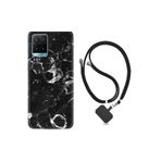 kilifland Vivo Y21s ile Uyumlu Kılıf Desenli Silikon Boyun Askılı Black Hole Marble 1387
