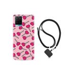 kilifland Vivo Y21s ile Uyumlu Kılıf Desenli Silikon Boyun Askılı Heart Lollipop 1414