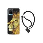 kilifland Vivo Y21s ile Uyumlu Kılıf Desenli Silikon Boyun Askılı Leon 1323