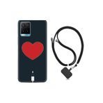 kilifland Vivo Y21s ile Uyumlu Kılıf Desenli Silikon Boyun Askılı Mavi Mermer 1297