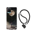 kilifland Vivo Y21s ile Uyumlu Kılıf Desenli Silikon Boyun Askılı Pizza Tower Jackson 1368