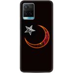Kılıfland Vivo Y21s ile Uyumlu Kılıf, Resimli Desenli Silikon, Platinium Series, Ay Yıldız, Siyah