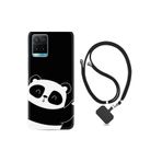kilifland Vivo Y21s ile Uyumlu Kılıf Silikon Desen Boyun Askılı Bay Bay Panda 1784