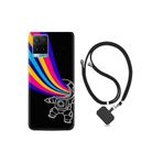 kilifland Vivo Y21s ile Uyumlu Kılıf Silikon Desen Boyun Askılı Colorful Astronot 1727