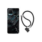 kilifland Vivo Y21s ile Uyumlu Kılıf Silikon Desen Boyun Askılı Foid Green 1643