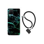 kilifland Vivo Y21s ile Uyumlu Kılıf Silikon Desen Boyun Askılı Green Thunder 1693