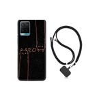 kilifland Vivo Y21s ile Uyumlu Kılıf Silikon Desen Boyun Askılı Meow 1657