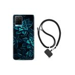 kilifland Vivo Y21s ile Uyumlu Kılıf Silikon Desen Boyun Askılı Mistik Çiçekler 1650